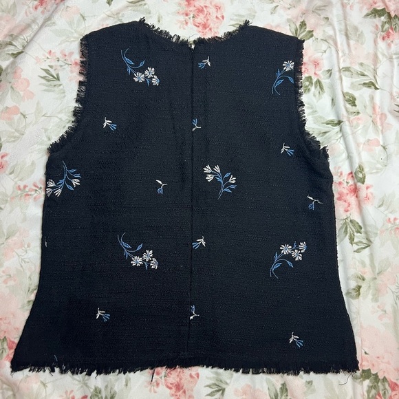 Ann Taylor Floral Tweed Shell Top And Shorts 2 Pc Matching Set Size 8/10 Cotton - Picture 7 of 9